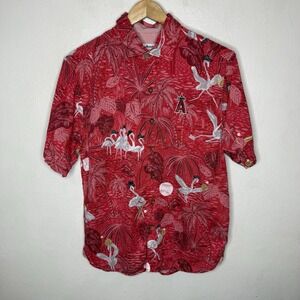 Tommy Bahama Los Angeles Angels Baseball Button Up Shirt Short Sleeve Mens Small